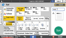Illustrasjon av betjeningspanelet