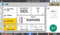 Illustrasjon av betjeningspanelet