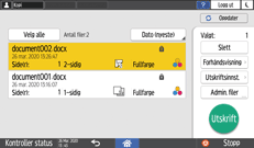 Illustrasjon av betjeningspanelet