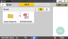 Illustrasjon av betjeningspanelet