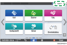 Illustrasjon av betjeningspanelet