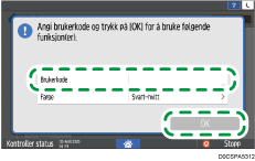 Illustrasjon av betjeningspanelet