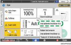 Illustrasjon av betjeningspanelet