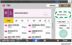 Illustrasjon av betjeningspanelet
