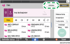 Illustrasjon av betjeningspanelet