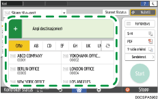 Illustrasjon av betjeningspanelet