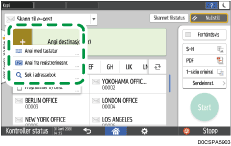 Illustrasjon av betjeningspanelet