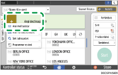 Illustrasjon av betjeningspanelet