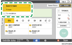 Illustrasjon av betjeningspanelet