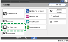 Illustrasjon av betjeningspanelet