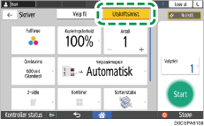 Illustrasjon av betjeningspanelet