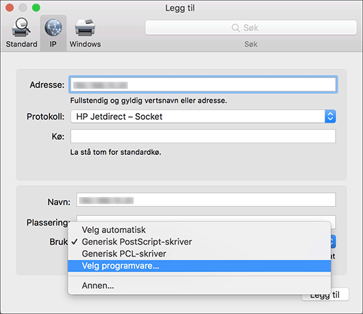 Illustrasjon av driverskjerm