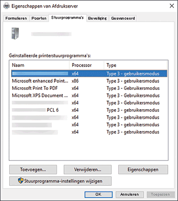 Illustratie stuurprogrammascherm