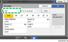 Afbeelding van bedieningspaneel