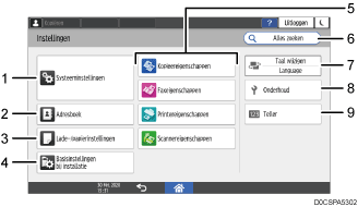 Afbeelding van bedieningspaneel