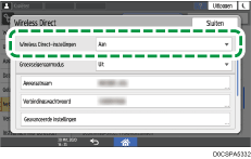 Afbeelding van bedieningspaneel