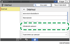 Afbeelding van bedieningspaneel