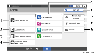 Иллюстрация экрана панели управления