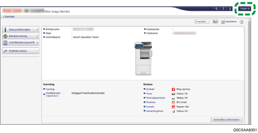 Bild av webbläsarens skärm
