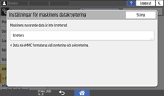 Bild på användarpanelens skärm