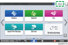 Bild på användarpanelens skärm