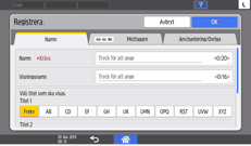 Bild på användarpanelens skärm