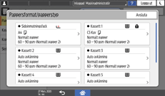 Bild på användarpanelens skärm