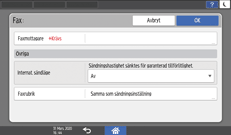 Bild på användarpanelens skärm