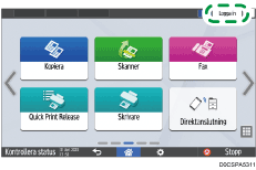 Bild på användarpanelens skärm
