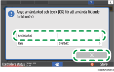 Bild på användarpanelens skärm