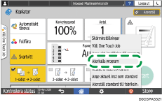 Bild på användarpanelens skärm