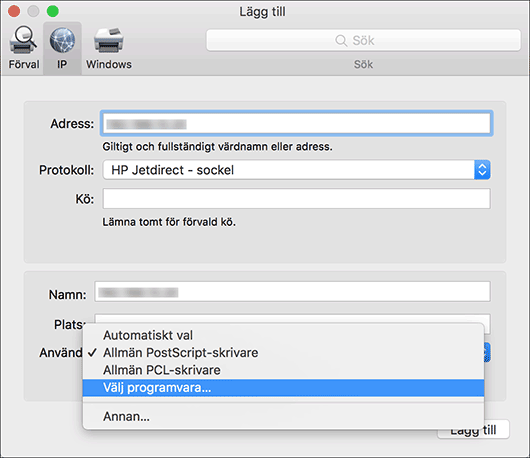 Bild på drivrutinens skärmbild
