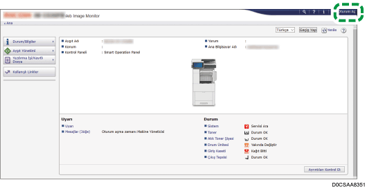 Ağ tarayıcısı ekranı resmi