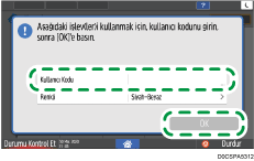 İşletim paneli ekran görseli