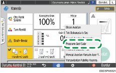 İşletim paneli ekran görseli