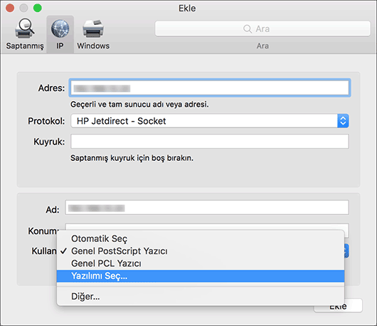 Sürücü ekranı gösterimi