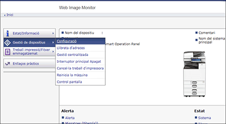 Il·lustració de la pantalla del navegador web