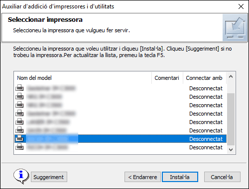 Il·lustració de l'instal·lador del driver
