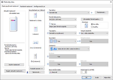 Ilustrace obrazovky ovladače
