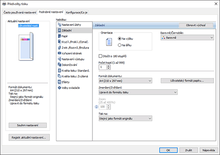 Ilustrace obrazovky ovladače
