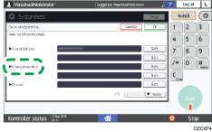 Operation panel screen illustration