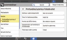 Operation panel screen illustration