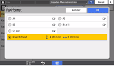 Operation panel screen illustration