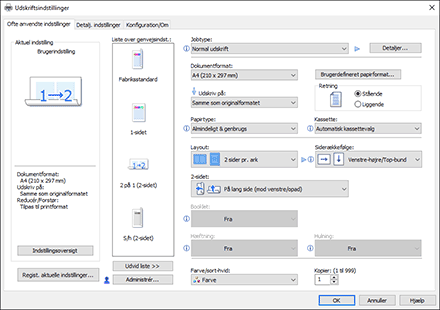 Illustration af driverskærmbillede