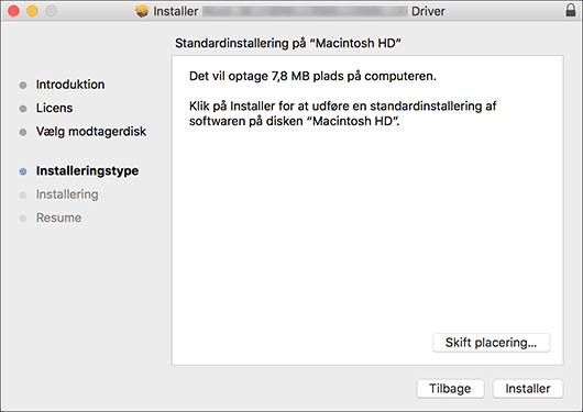 Illustration af driverskærmbillede
