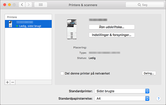 Illustration af driverskærmbillede