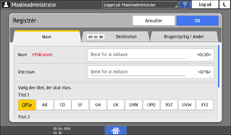 Operation panel screen illustration