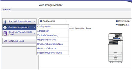 Webbrowser-Bildschirmdarstellung