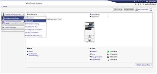 Abbildung Bedienfeld-Display