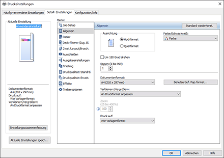 Abbildung Treiberbildschirm